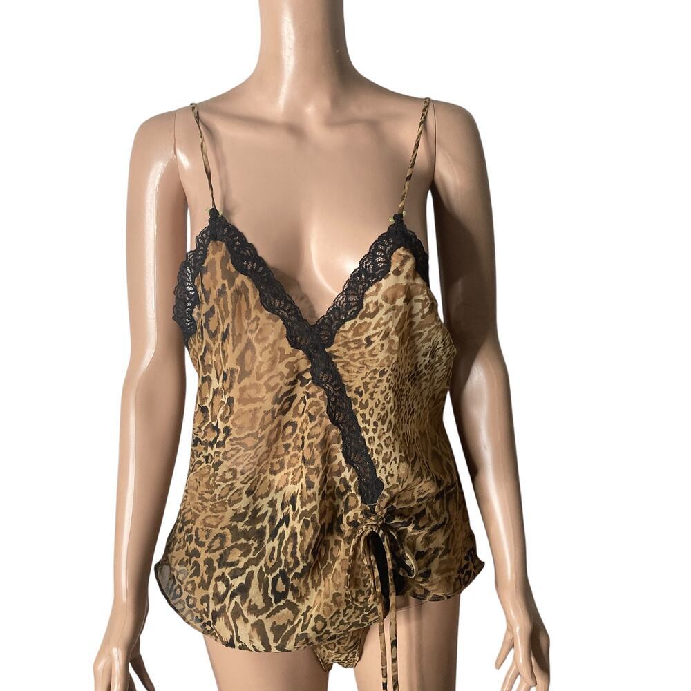 Je T'adore 2 piece Camisole Animal Print Set Womens Large New